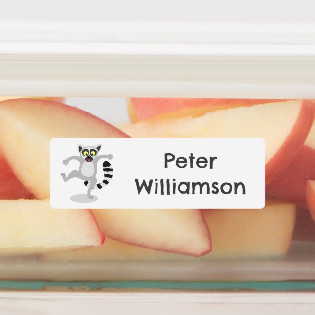 Cute ring tail lemur dancing cartoon personalised (Affixed)