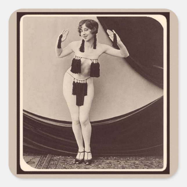 Cute risqué 1920's Flapper Girl  Square Sticker (Front)