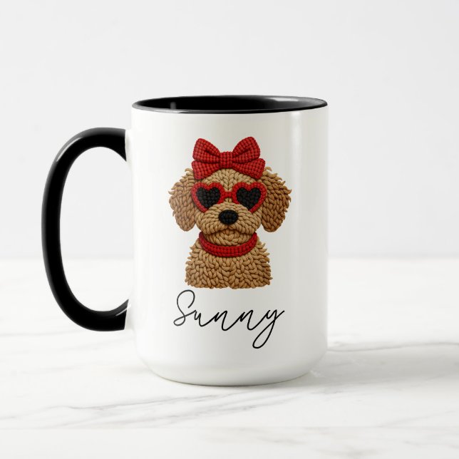 Cute RN Crochet Dog Valentine’s Day  Mug (Left)