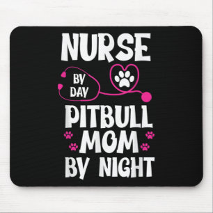 Cute RN Nurse Pit Bull Mum Paw Dog Puppy Lover Mouse Pad