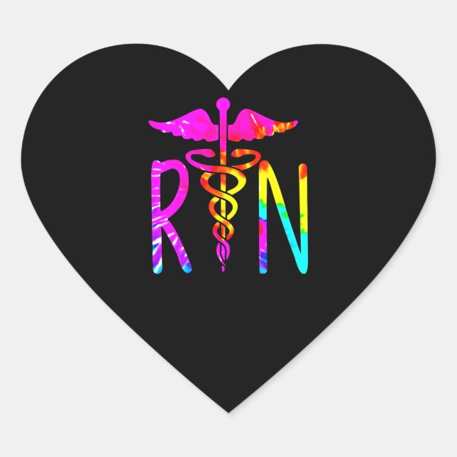 Cute RN Registered Nurse Tshirt Heart Sticker (Front)