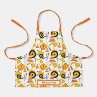 Cute Road Construction Yellow Orange Kids Graphic