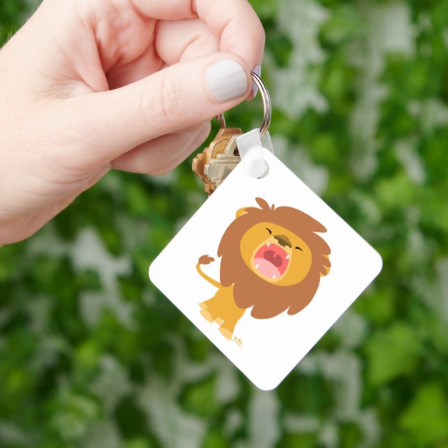 Cute Roaring Cartoon Lion Keychain (Hand)