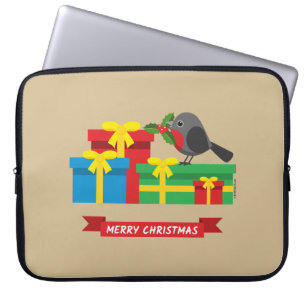 Cute Robin And The Four Colourful Gifts Laptop Sleeve