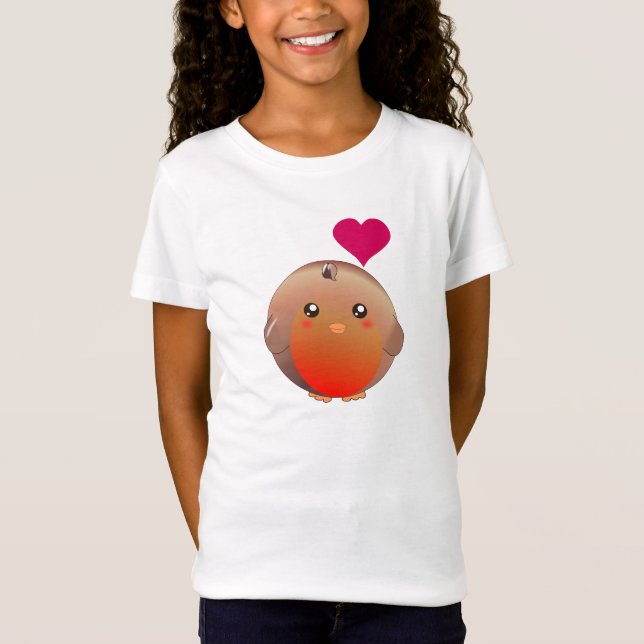 Cute Robin Bird T-Shirt (Front)