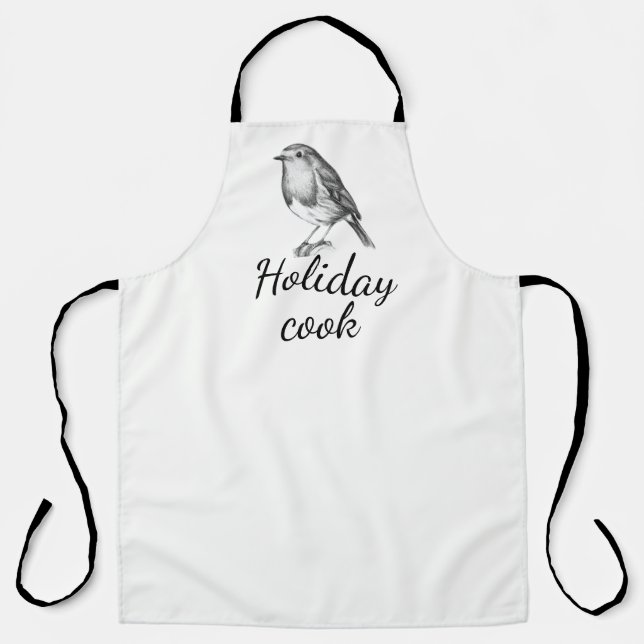 Cute Robin holiday cook Apron (Front)