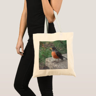 Cute Robin In Garden Tote Bag