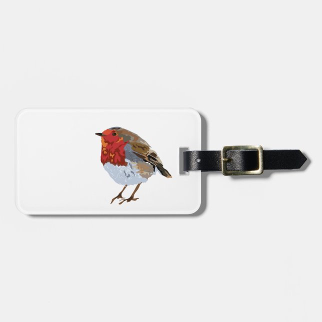 Cute robin luggage tag (Front Horizontal)