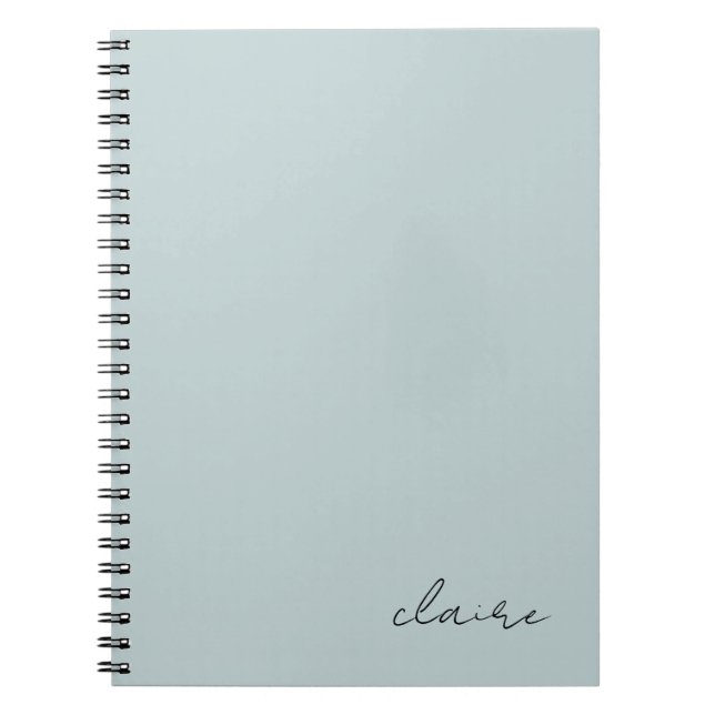 Cute Robins Egg Blue Name Notebook (Front)