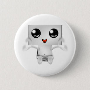 Cute Robot 6 Cm Round Badge