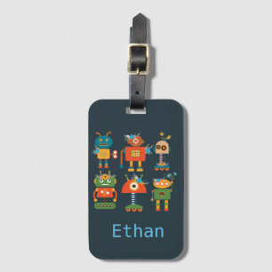 Cute robot children's design luggage tag