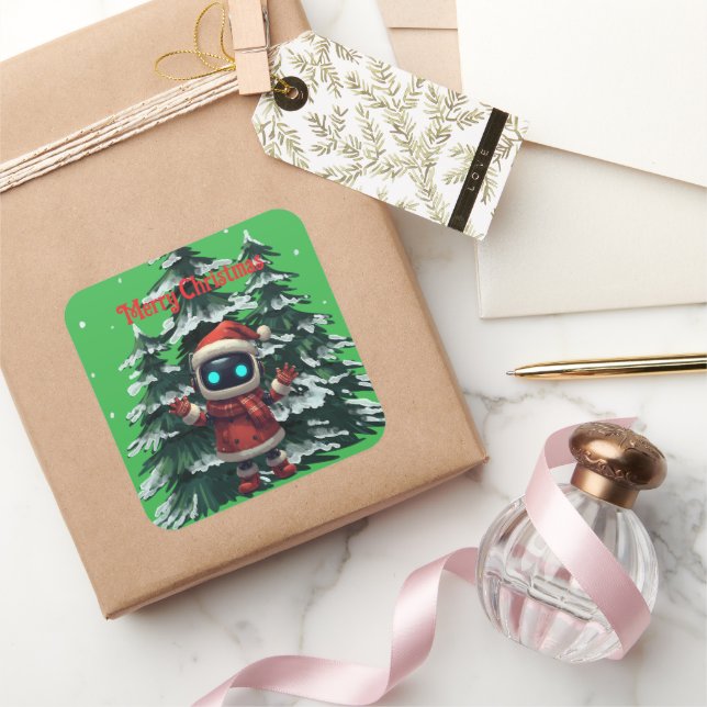 cute robot Christmas holiday Sticker (Gifting)