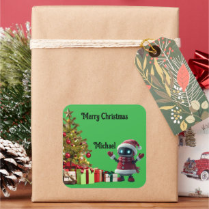 cute robot Christmas holiday Sticker