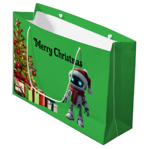 cute robot Christmas holiday tech Gift Bag