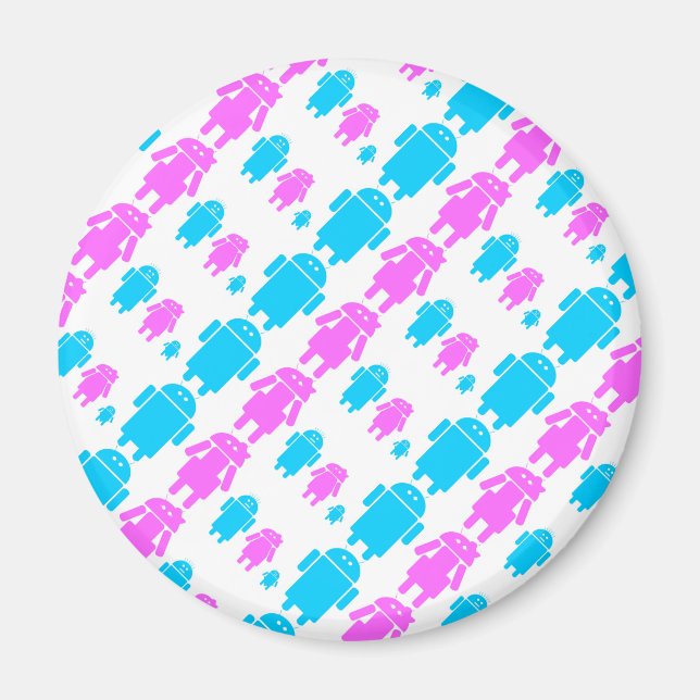 Cute robot familly pattern magnet (Front)
