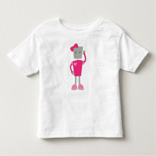 Cute Robot, Funny Robot, Girl Robot, Pink Robot Toddler T-Shirt