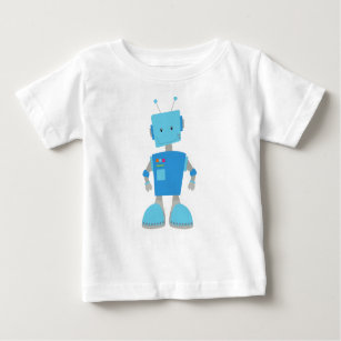 Cute Robot, Funny Robot, Silly Robot, Blue Robot Baby T-Shirt