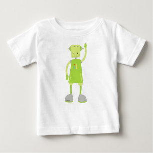 Cute Robot, Funny Robot, Silly Robot, Green Robot Baby T-Shirt