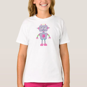 Cute Robot, Funny Robot, Silly Robot, Purple Robot T-Shirt