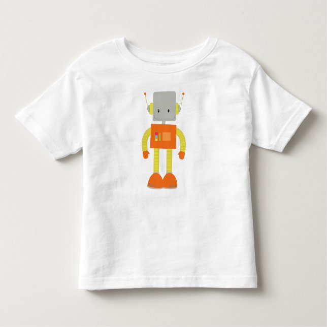 Cute Robot, Funny Robot, Silly Robot, Robotics Toddler T-Shirt (Front)