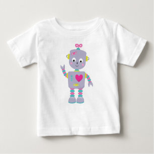 Cute Robot, Purple Robot, Funny Robot, Silly Robot Baby T-Shirt