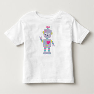 Cute Robot, Purple Robot, Funny Robot, Silly Robot Toddler T-Shirt
