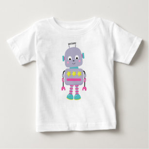 Cute Robot, Silly Robot, Funny Robot, Purple Robot Baby T-Shirt