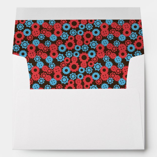Cute Robot Theme Wedding Envelope (Back (Bottom))