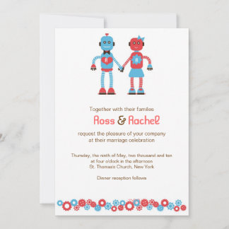 Cute Robot Theme Wedding Invitation