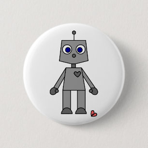 Cute Robot With A Broken Heart 6 Cm Round Badge