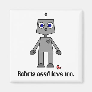 Cute Robot With A Broken Heart Magnet