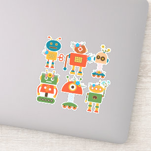 Cute robots back to school art