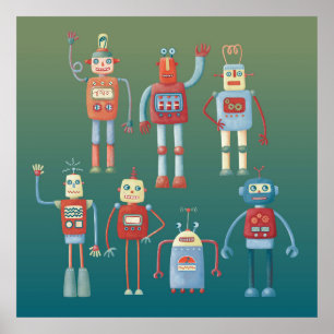 Cute Robots Poster