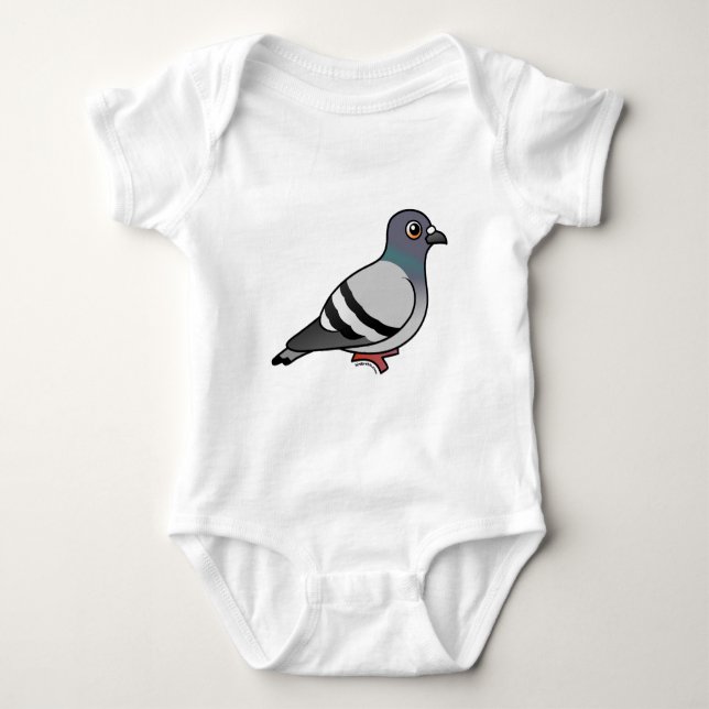 Cute Rock Pigeon Baby Bodysuit (Front)