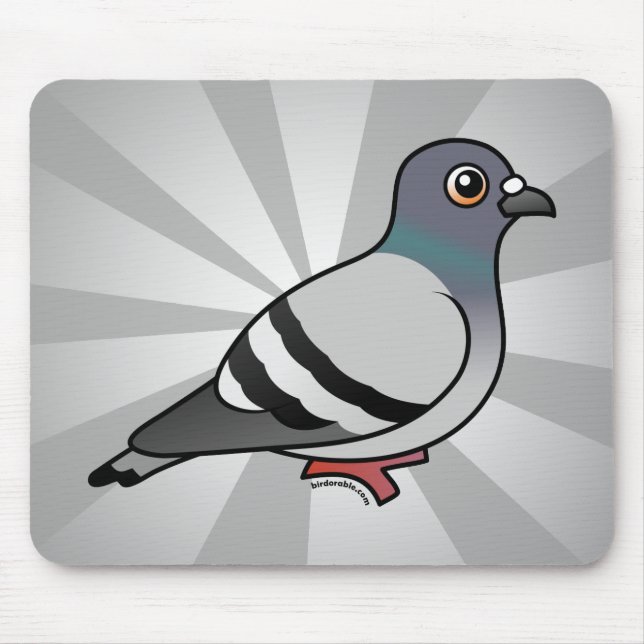 Cute Rock Pigeon Mouse Pad (Front)