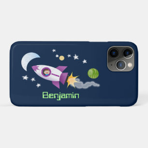 Cute rocket ship in space cartoon illustration Case-Mate iPhone case