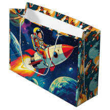 Cute Rockets in Space Astronaut Birthday