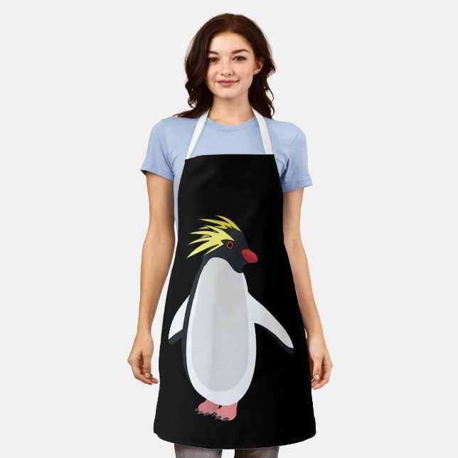Cute Rockhopper Penguin Funny Antarctic Animal Apron (Worn)