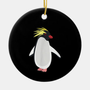 Cute Rockhopper Penguin Funny Antarctic Animal Ceramic Tree Decoration