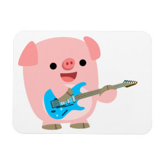 Cute Rockin' Cartoon Pig Flexible Magnet