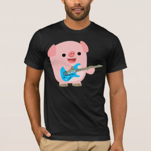 Cute Rockin' Cartoon  Pig T-Shirt