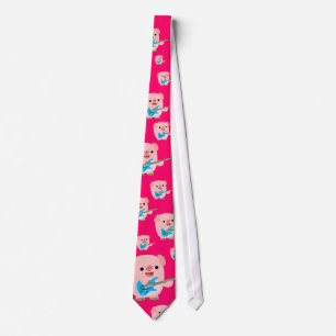Cute Rockin' Cartoon Pig Tie