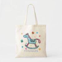 Cute Rocking Horse and Dots Personalised