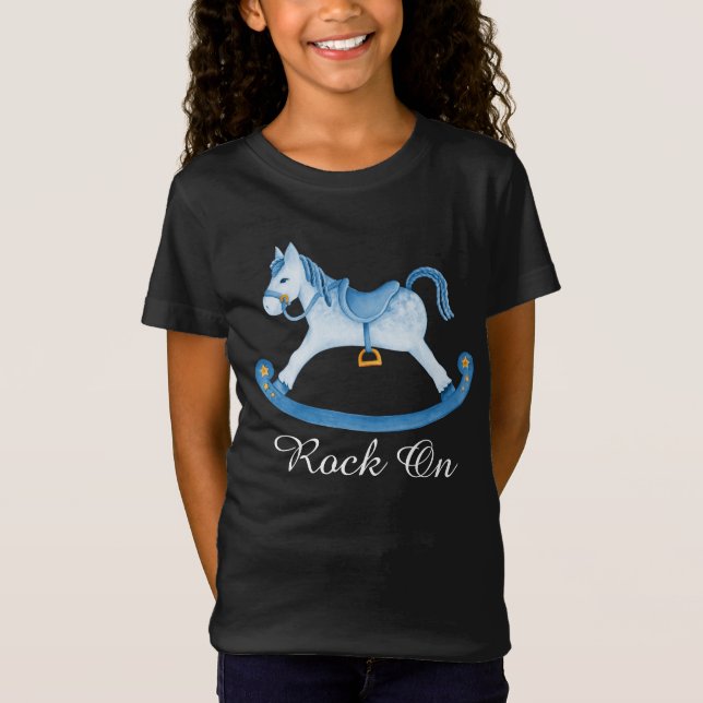 Cute rocking horse painted art kids t-shirt (Front)