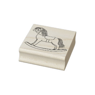 Cute Rocking Horse Rubber Stamp