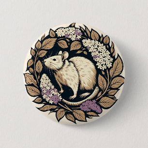 Cute rodent Rat pet rays designs 6 Cm Round Badge