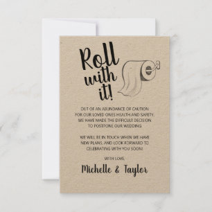 Cute Roll with it Postponed Roll with it Card