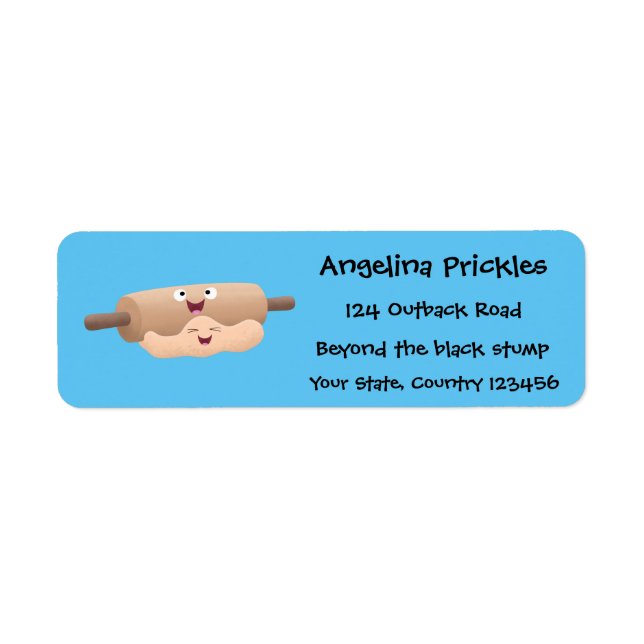 Cute rolling pin and dough pastry baking cartoon (Front)