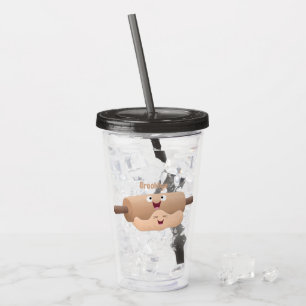 Cute rolling pin and dough pastry baking cartoon acrylic tumbler