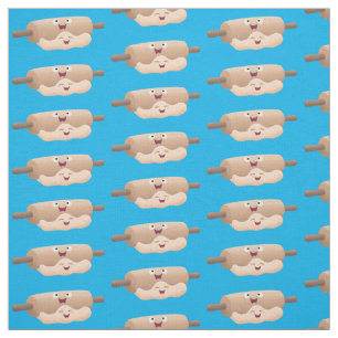 Cute rolling pin and dough pastry baking cartoon fabric